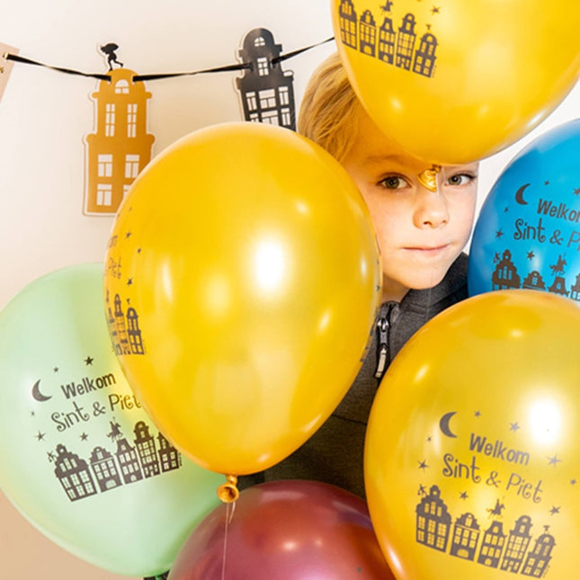 Ballonnen Welkom Sint En Piet 6st van Folat koop je bij Partywinkel