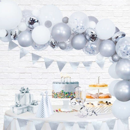 Ballonnenboog Zelf Maken Set Zilver 4m van WeFiesta koop je bij Partywinkel