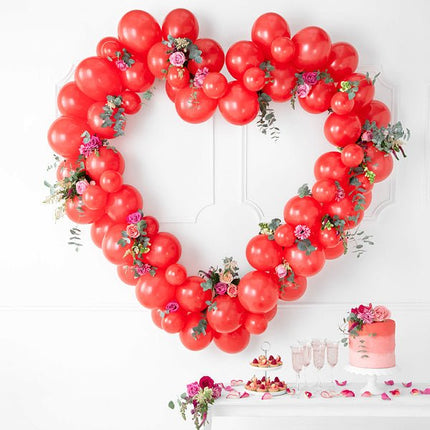 Balloonboog Hart Rood 5 delig van Partydeco koop je bij Partywinkel