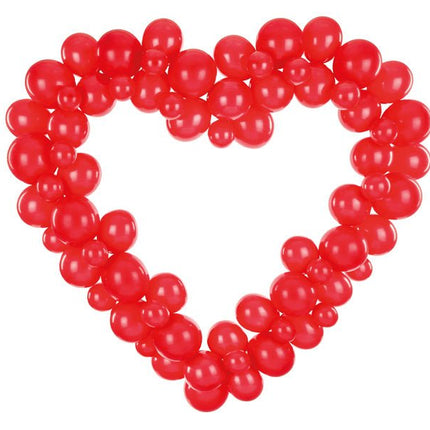 Balloonboog Hart Rood 5 delig van Partydeco koop je bij Partywinkel
