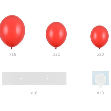 Balloonboog Hart Rood 5 delig van Partydeco koop je bij Partywinkel