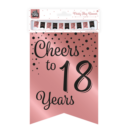 Banner 18 Jaar Roze Zwart 6m van Paper Dreams koop je bij Partywinkel
