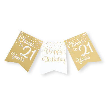 Banner 21 Jaar Goud Wit 6m van Paper Dreams koop je bij Partywinkel