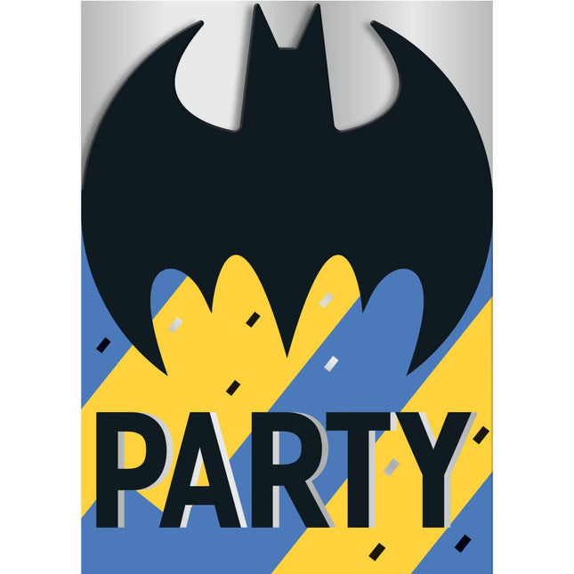 Batman Uitnodigingen 14cm 8st van Unique koop je bij Partywinkel
