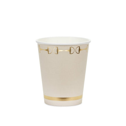 Beige Bekers 220ml 6st van Partydeco koop je bij Partywinkel