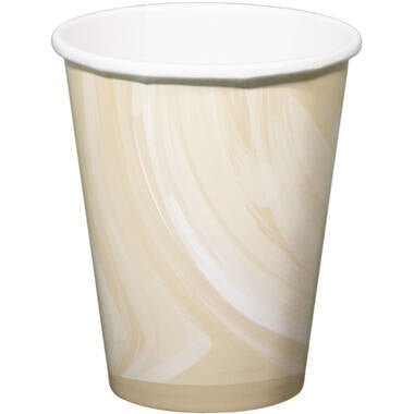 Beige Bekers Marmer 250ml 6st van Folat koop je bij Partywinkel