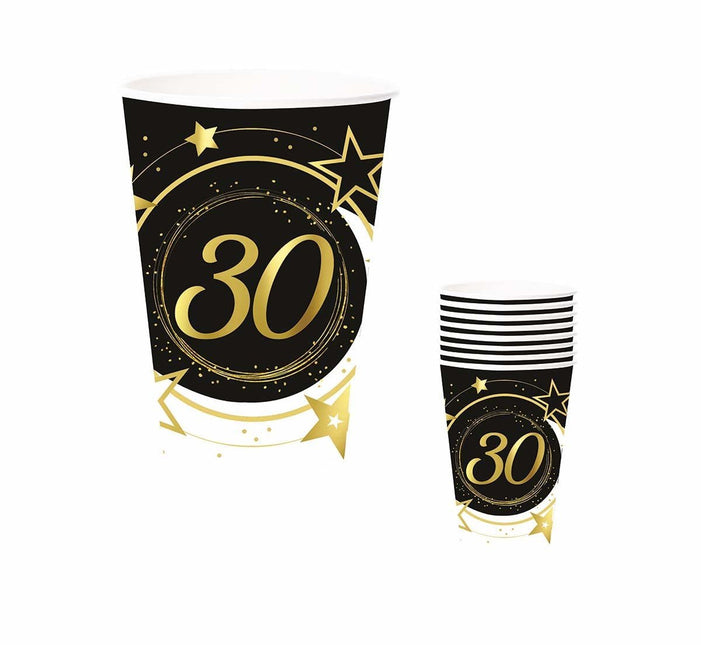 Bekers 30 Jaar 240ml 6st van Fiestas Guirca koop je bij Partywinkel
