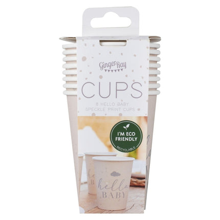 Bekers Hello Baby 266ml 8st van Ginger Ray koop je bij Partywinkel