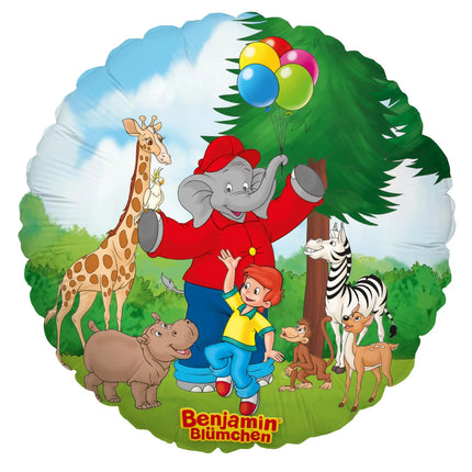 Benjamin Blümchen Helium Ballon Rond Leeg 45cm