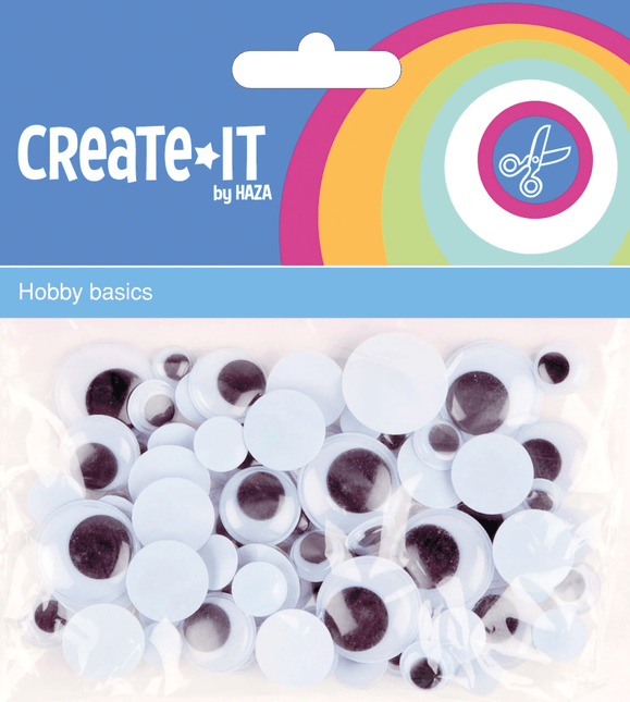 Bewegende Ogen 75st van Haza Witbaard koop je bij Partywinkel