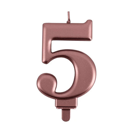 5 Jaar Kaars Rose Goud