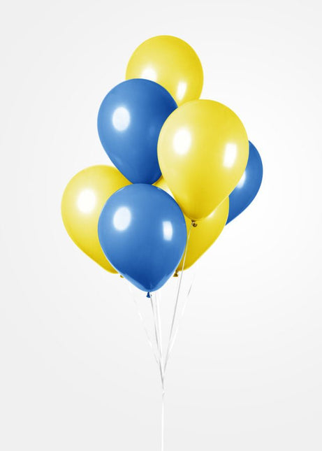 Blauw Gele Ballonnen 30cm 10st van WeFiesta koop je bij Partywinkel