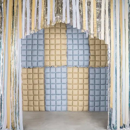 Blauw Gele Deurgordijn 1,1m van Partydeco koop je bij Partywinkel