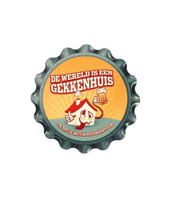 Blauw Gele Onderzetters Gekkenhuis 11cm van Paper Dreams koop je bij Partywinkel