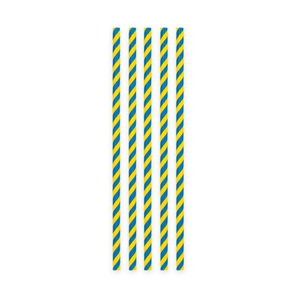 Blauw Gele Rietjes Karton 20st van WeFiesta koop je bij Partywinkel