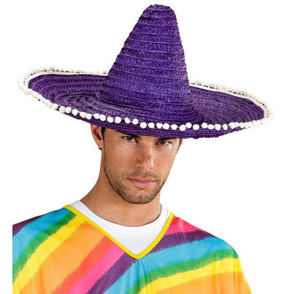 Blauw Paarse Sombrero 50cm van Widmann koop je bij Partywinkel