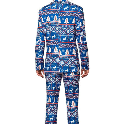 Blauw Pak Kerstmis van Suitmeister koop je bij Partywinkel