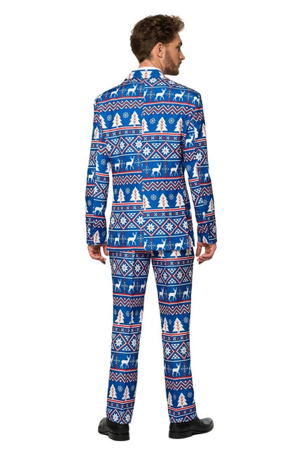 Blauw Pak Kerstmis van Suitmeister koop je bij Partywinkel