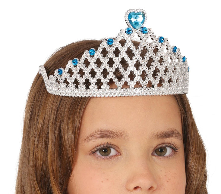 Blauw Zilveren Tiara Kind van Fiestas Guirca koop je bij Partywinkel