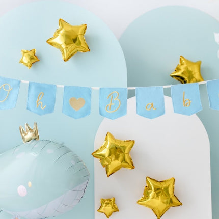 Blauwe Banner Oh Baby 2,5m van Partydeco koop je bij Partywinkel