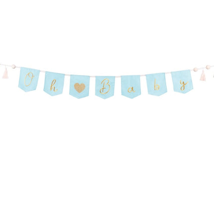 Blauwe Banner Oh Baby 2,5m van Partydeco koop je bij Partywinkel