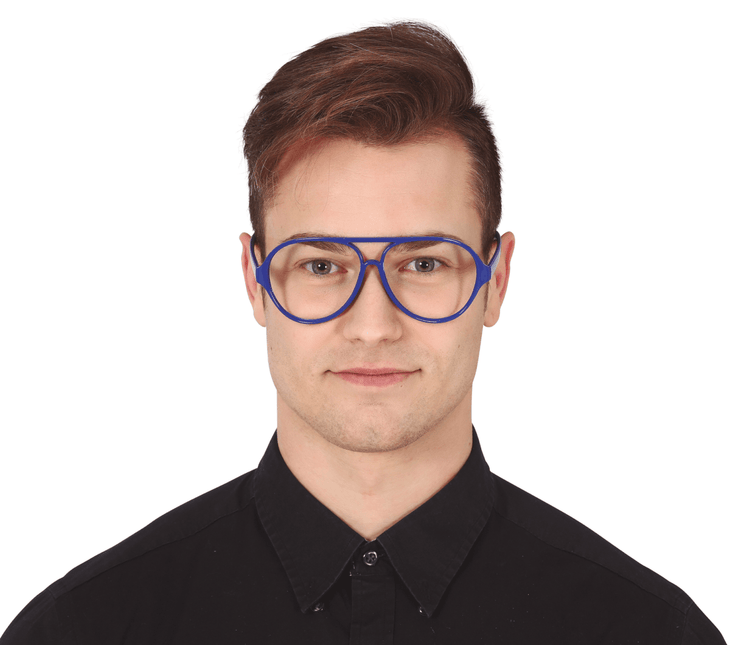 Blauwe Bril Zonder Glazen van Fiestas Guirca koop je bij Partywinkel