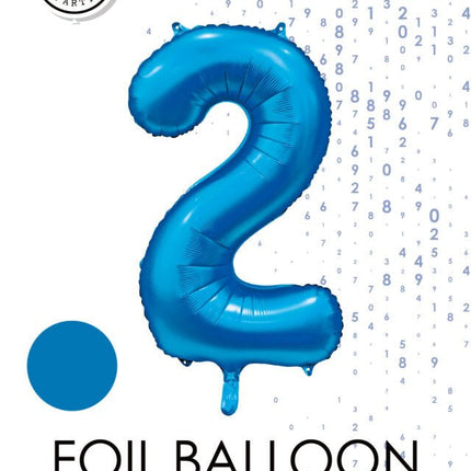 Blauwe Cijfer Ballon 2 Jaar Glans 86cm van WeFiesta koop je bij Partywinkel
