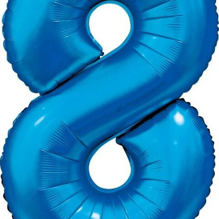 Blauwe Cijfer Ballon 8 Jaar Glans 86cm van WeFiesta koop je bij Partywinkel