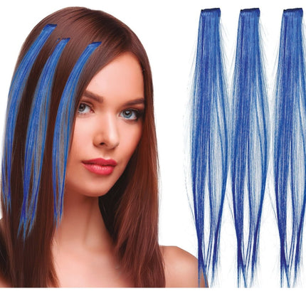 Blauwe Hair Extension 50cm 3st van Fiestas Guirca koop je bij Partywinkel