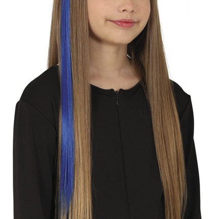 Blauwe Hair Extension 50cm 3st van Fiestas Guirca koop je bij Partywinkel