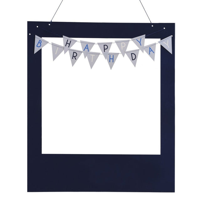 Blauwe Happy Birthday Photobooth Frame van Ginger Ray koop je bij Partywinkel