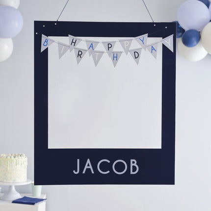 Blauwe Happy Birthday Photobooth Frame van Ginger Ray koop je bij Partywinkel