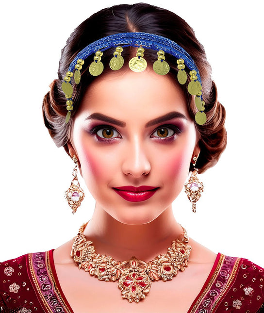 Blauwe Hoofdband Gouden Munten van Fiestas Guirca koop je bij Partywinkel