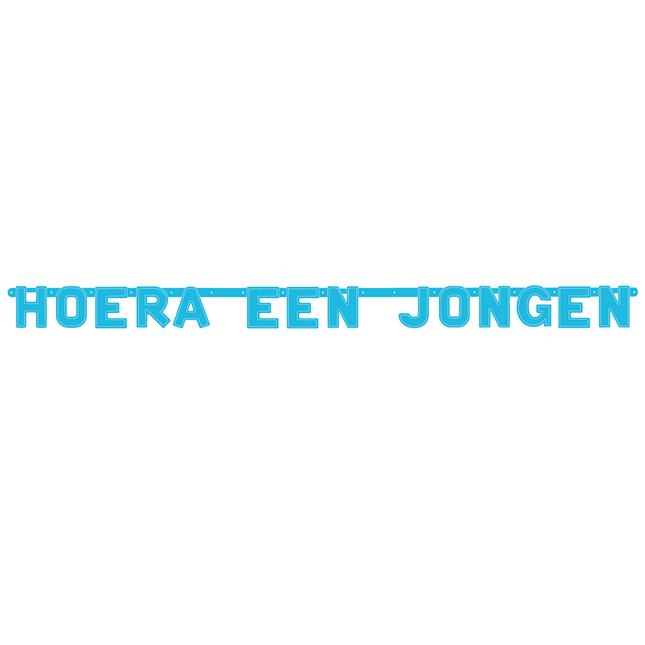 Blauwe Letterslinger Hoera Een Jongen van WeFiesta koop je bij Partywinkel