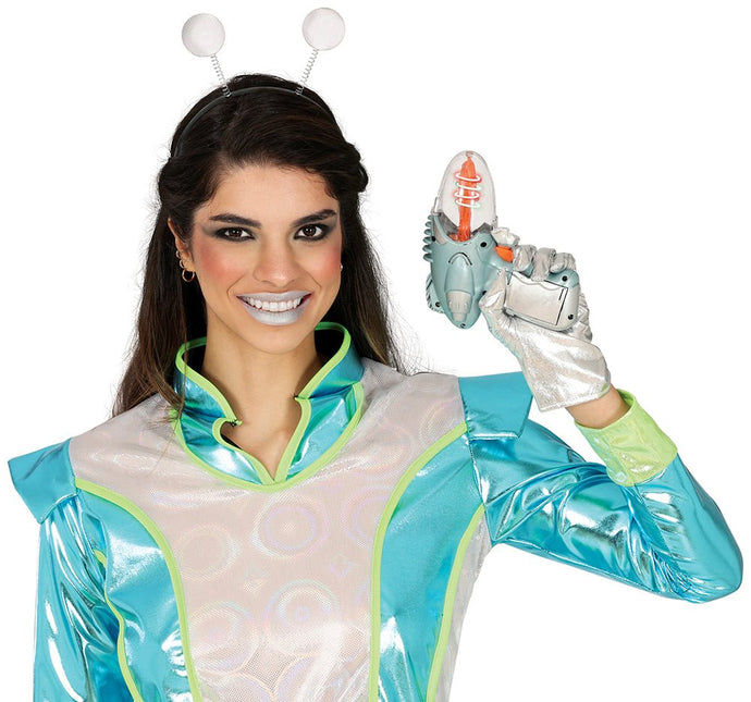 Blauwe Nep Pistool 18cm van Fiestas Guirca koop je bij Partywinkel