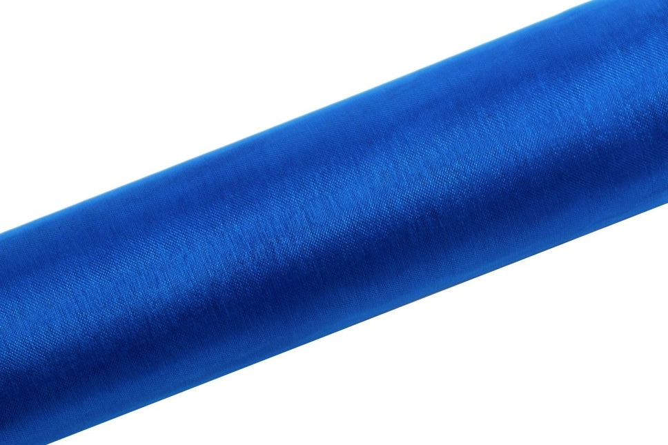 Blauwe Organza Stof 16cm 9m van Partydeco koop je bij Partywinkel