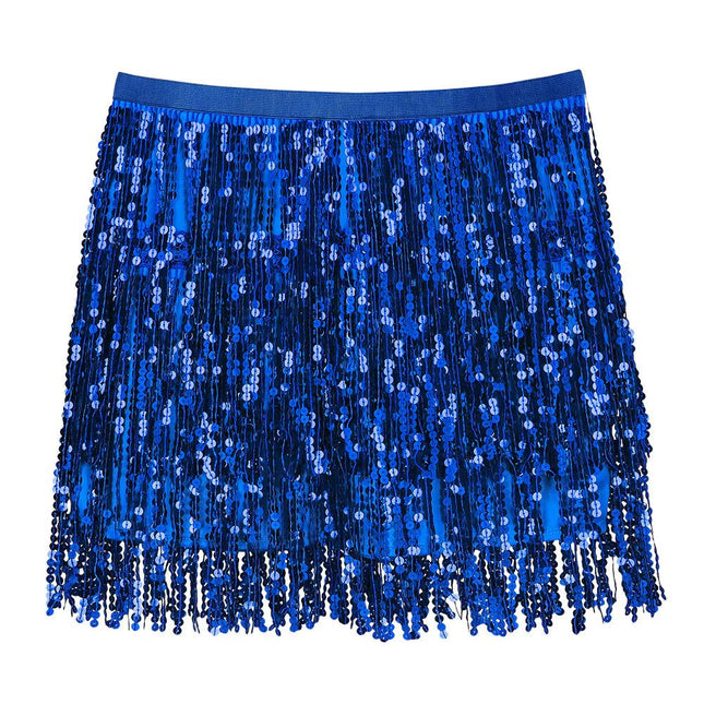 Blauwe Rok Mini Glitter van Boland koop je bij Partywinkel