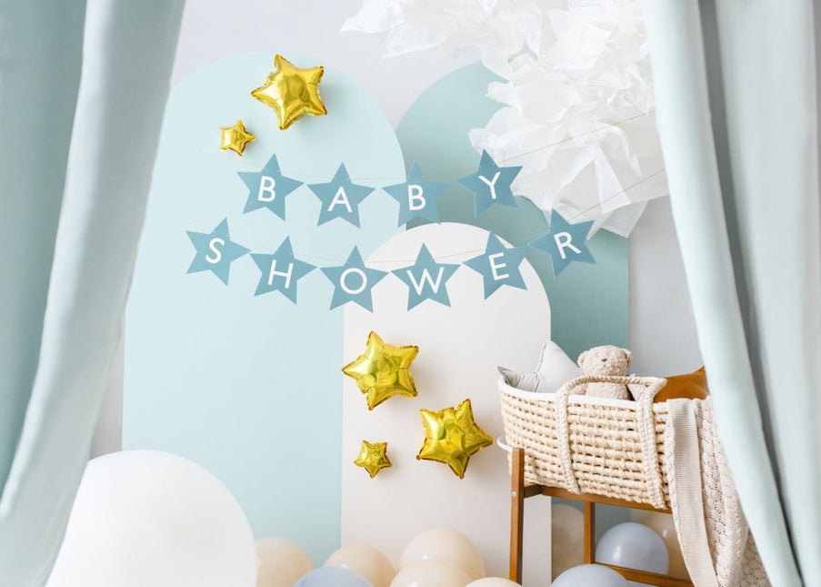 Blauwe Slinger Baby Shower Sterren 3m van Partydeco koop je bij Partywinkel