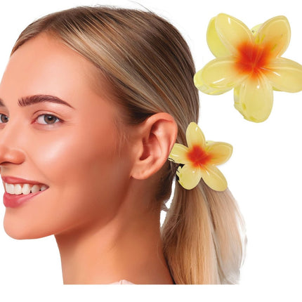 Bloem Haarclip Geel van Fiestas Guirca koop je bij Partywinkel