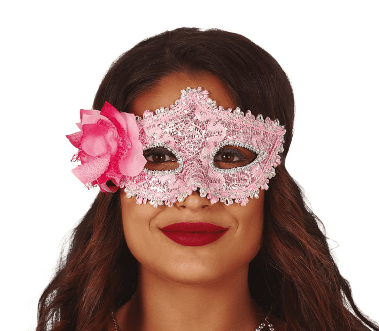 Bloem Masker Roze van Fiestas Guirca koop je bij Partywinkel