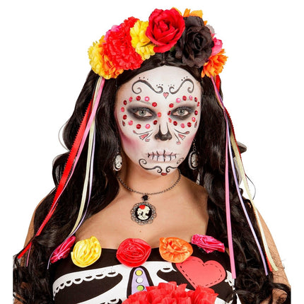 Bloemen Haarband Day Of The Dead van Widmann koop je bij Partywinkel