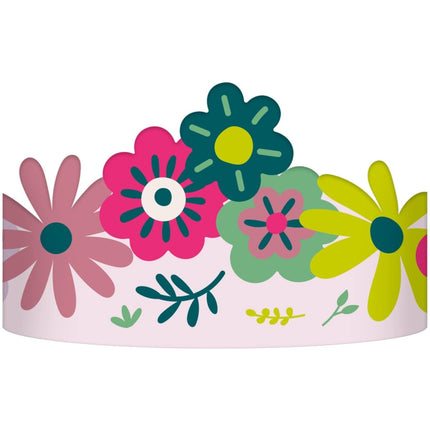 Bloemen Kroon Gekleurd Papier 6st van Folat koop je bij Partywinkel