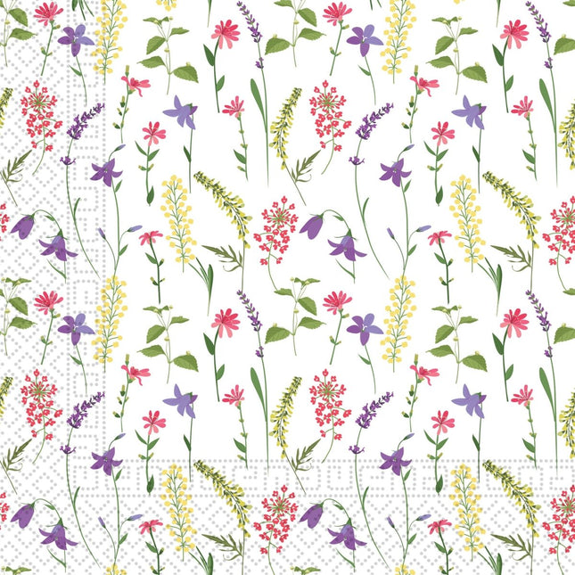 Bloemen Servetten Gekleurd 33cm 20st van Procos koop je bij Partywinkel