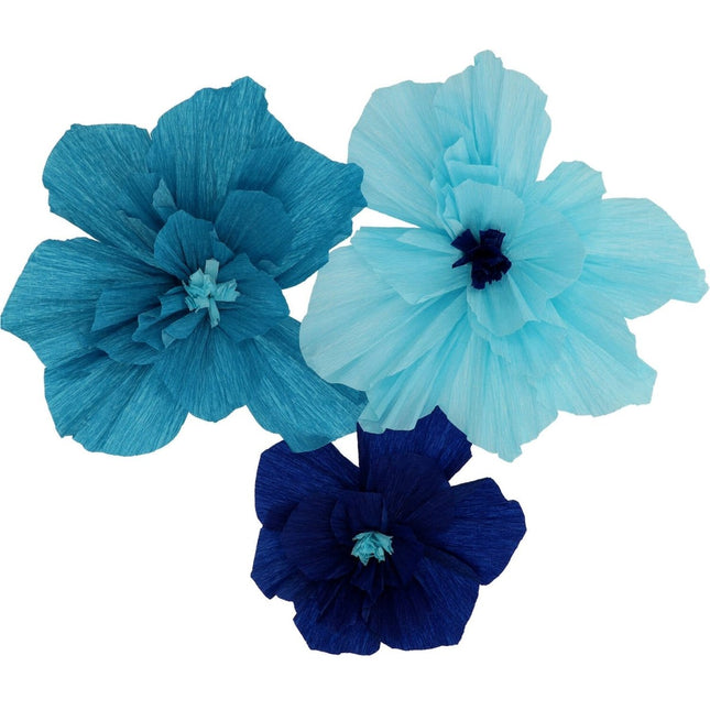 Bloemen Tafeldecoratie Blauw 30cm 3st van Folat koop je bij Partywinkel