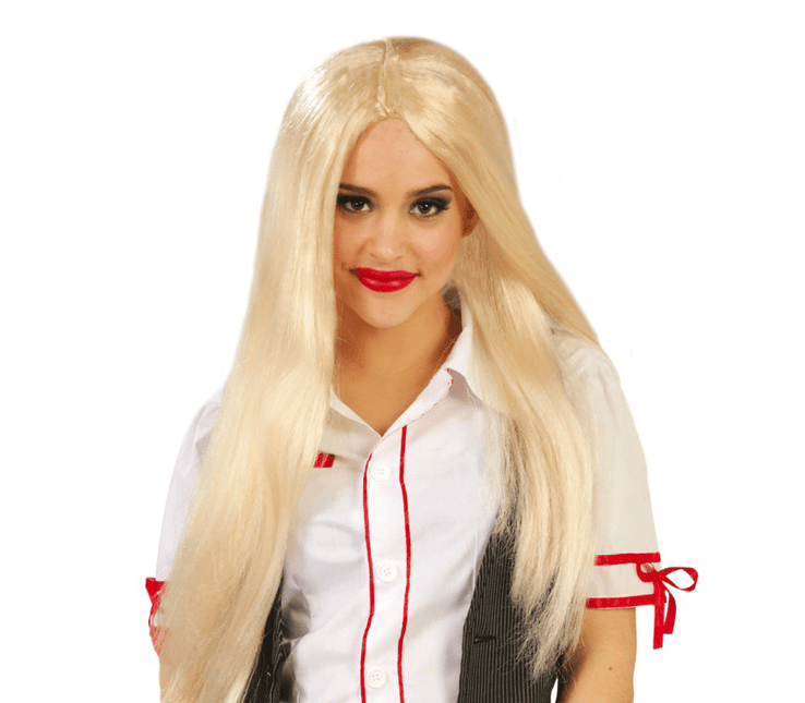 Blonde Pruik Half Lang Haar van Fiestas Guirca koop je bij Partywinkel