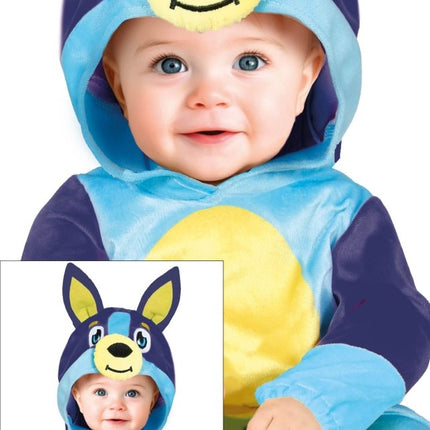 Bluey Kostuum Blauw Baby Onesie van Fiestas Guirca koop je bij Partywinkel