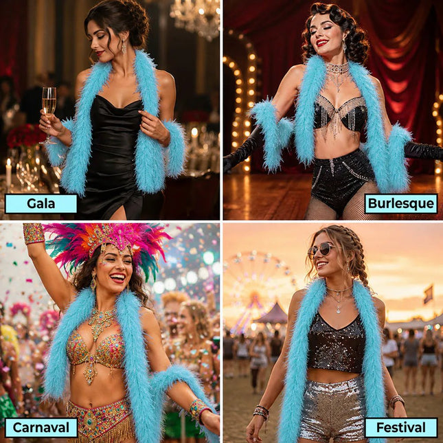 Boa Flair 60 g turquoise (180 cm) van Boland koop je bij Partywinkel