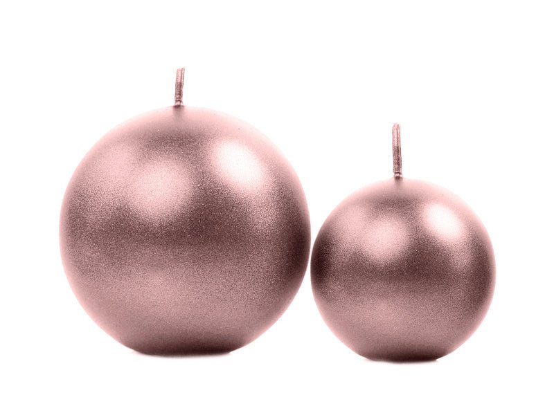 Bolkaarsen Rose Goud Metallic 6cm 10st van Partydeco koop je bij Partywinkel