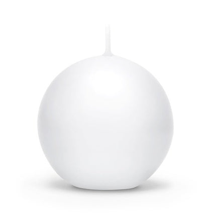 Bolkaarsen Wit 8cm 6st van Partydeco koop je bij Partywinkel