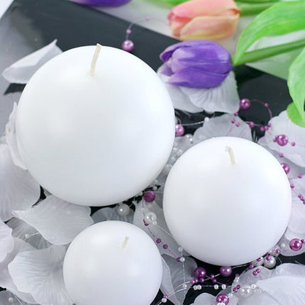 Bolkaarsen Wit 8cm 6st van Partydeco koop je bij Partywinkel
